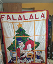 Vintage Hand made, Hand sewn Christmas quilt/ wall hanger