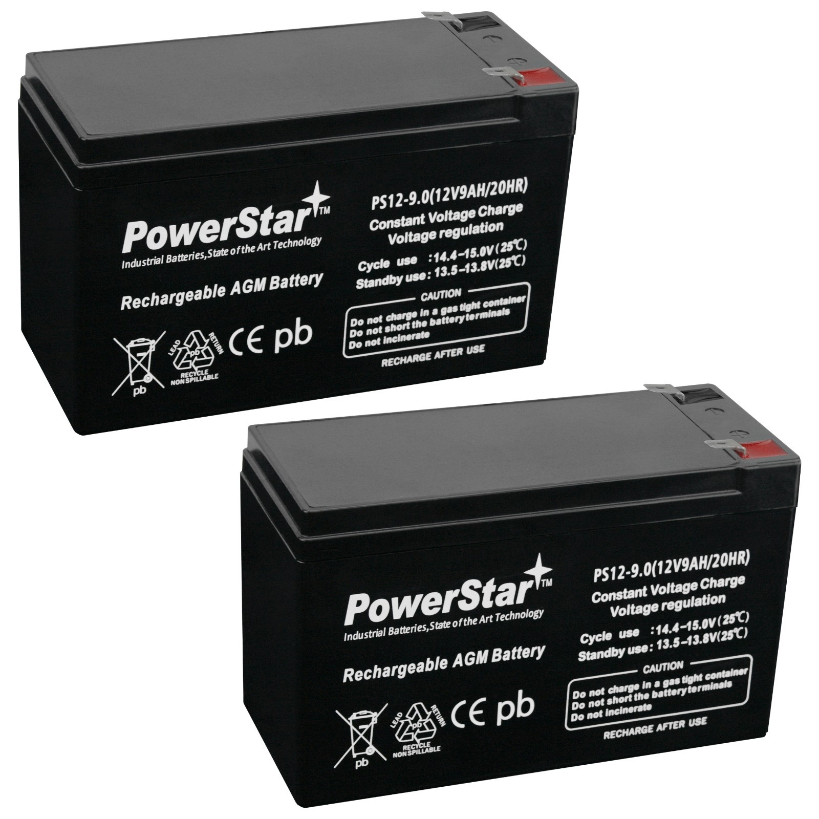 12V 9Ah SLA Battery for Razor MX350 & MX400 Dirt Bike - 2 Pa