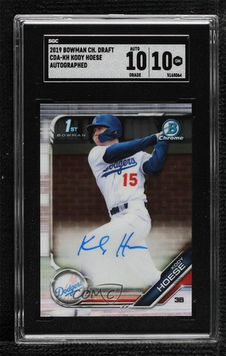 2019 Bowman Draft Chrome Draft Pick Kody Hoese #CDA-KH SGC 10 GEM Auto 15mj - Picture 1 of 3