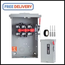 60 Amp Disconnect Switch 3 Pole 110/240V, Non-Fusible Safety Switch, Indoor Outd