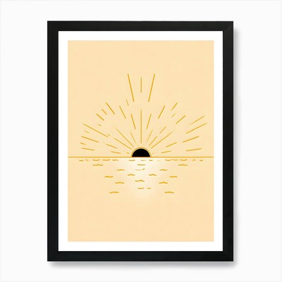 Sunbeams Horizon Art Print - Minima Framed Wall Art Poster Canvas Print Picture