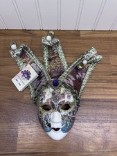 Maschera del galone Hand Painted Venetian Carnival Theater Mask Bells Pearls