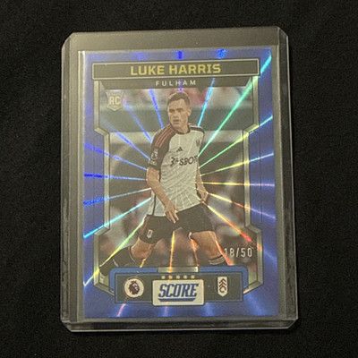 Panini Score Premier League 2023/24 Luke Harris RC #100 Blue Lasers 18/50
