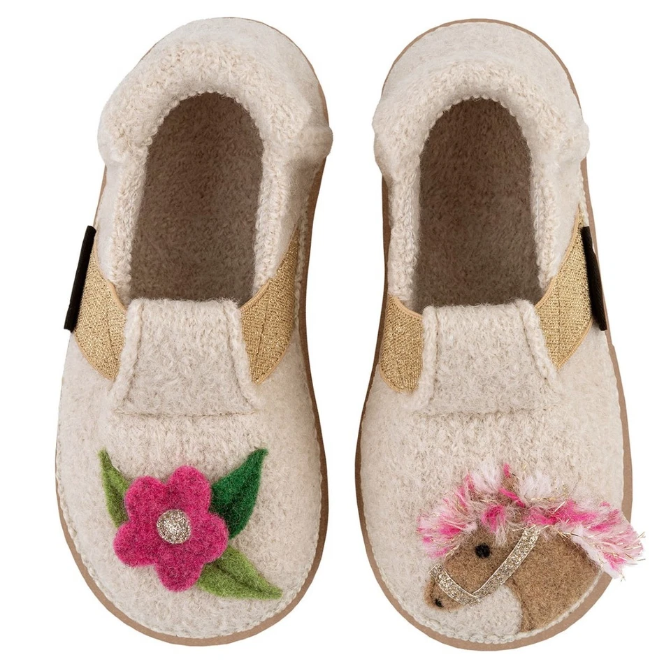 Nanga 2.0 Kinder Hausschuh Littel Horse Slipper Wolle Latexsohle Barfussschuh