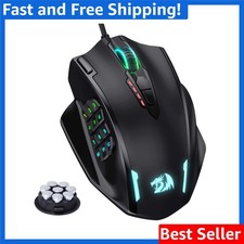 Ergonomic Optical Wired Gaming Mouse - 18 Programmable Buttons  RGB Lighting