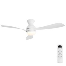 52" Low Profile Ceiling Fan with Lights, Quiet Reversible DC Motor, Dimmable LED