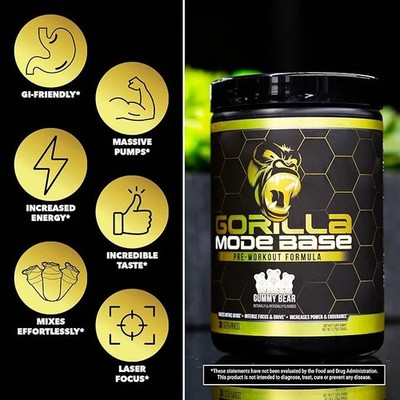 Gorilla Mode Base Pre Workout New Bombsicle 30 Servings