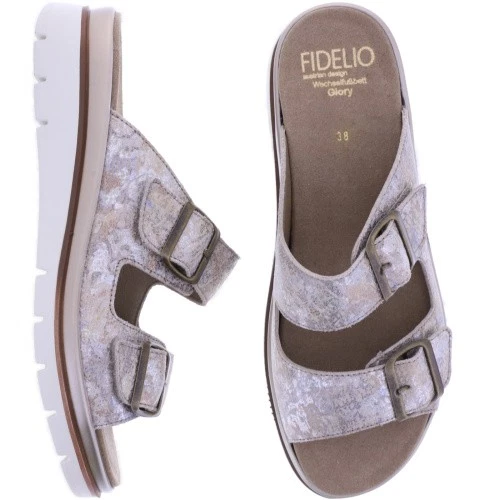 Fidelio | Glory | Oat-Gold Metallic | Leder | Weite: G½ | Damen Pantoletten