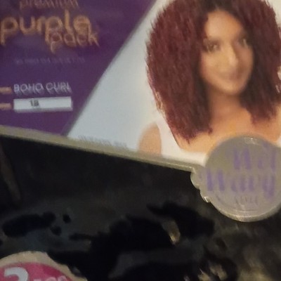 Purple Pack Boho Curl Curly 18 in Dark Brown Synthetic Weft, Heat Resistant 3pc