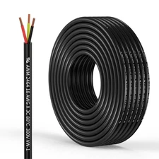 50FT 18 Gauge 3 Conductor Electrical Wire 18 AWG Stranded Low Voltage 18/3 Cable