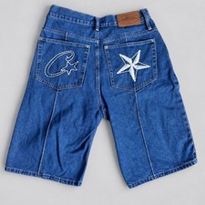 Corteiz C-Star Denim Jorts Faded Blue Men's Size S