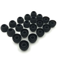 Replacement Silicone Earbud Tips   10 Pairs Medium Black, Fits Most Headphones