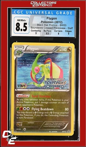 BW Black Star Promo Flygon BW53 Boundaries Crossed Prerelease STAFF CGC 8.5