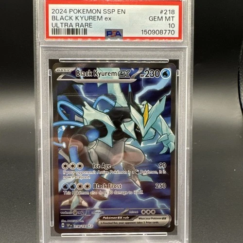 2024 POKEMON SSP EN-SURGING SPARKS ULTRA RARE #218 BLACK KYUREM EX PSA 10 #218