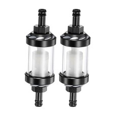 2Pcs 8mm Universal in Line Petrol Fuel Gasoline Oil Filter Black DIY