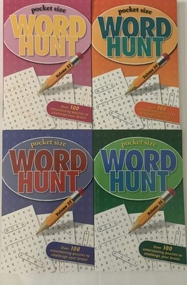 Lot of 4 Papp Pocket Size Word Hunt Puzzle Books Vol 53, 54, 55 & 56 - singl...