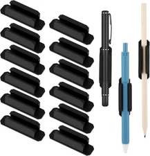 12 PCS Adhesive Pencil Pen Holder, Silicone Pen Holder for Desk Wall Marker 