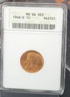 1946-S  Lincoln Cent  MS66 RED  ANACS  Old Soapbox Holder