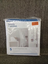 NWT Simply Essential 5-Piece Closet Organizer Set in White