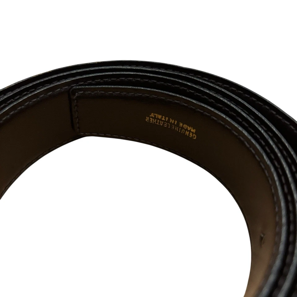 Bally - Black Gold Leather Hardware Belt Reversible Buckle - Image 4 of 4