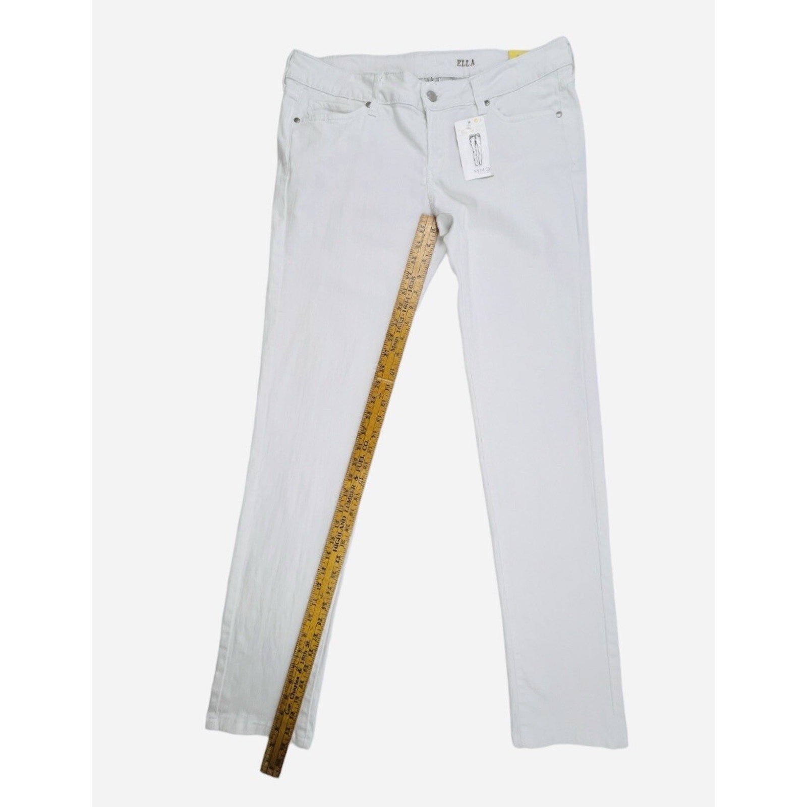 NEW MNG by Mango Ella Jeans Womens 12 White Slim Fit Low Rise thumbnail 10