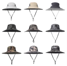 Oversize XXL Wide Brim Sun Hats Men Waterproof Quick-Dry Bucket Fishing Cap