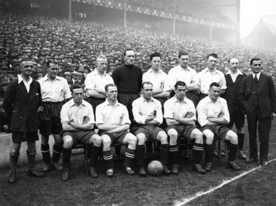 The England team before their match against Ireland at Goodison Pa- Old Photo