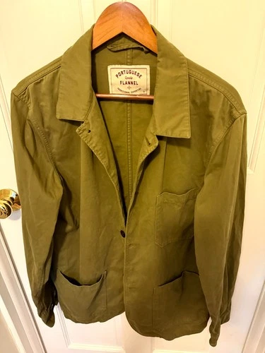 Portuguese Flannel Labura Olive Cotton Chore Jacket Men's Large L SS26 Portugal - product listing photo