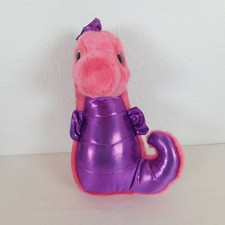 Pink Plush Seahorse Purple Satin Tummy Glitter Eyes Girlz Nation Aurora 12 in