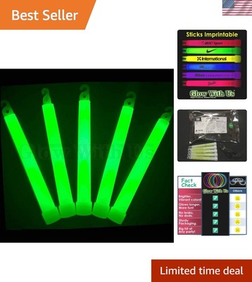 Industrial Grade 25 Green Glow Sticks 6  | Non-Toxic | Great for Night Events