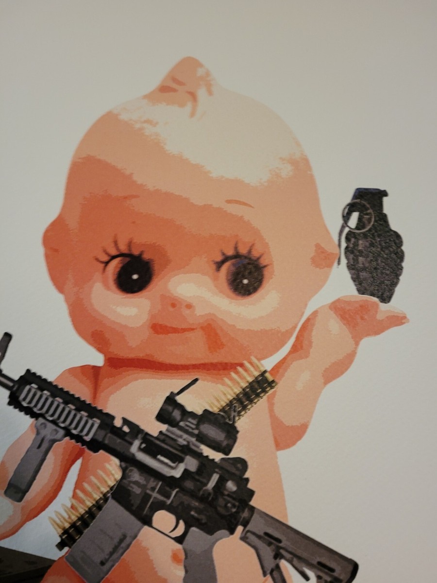 Death NYC 19x13 Signed Graffiti Pop. Artist Proof. Kewpie Doll AK