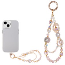Glass Crystal Bead Phone Case Strap Cellphone Lanyard For Keychain Bag Camera