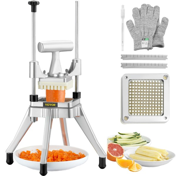 VEVOR Cortadora Comercial de Verduras y Frutas Cuchilla de Acero Inoxidable 1/4"
