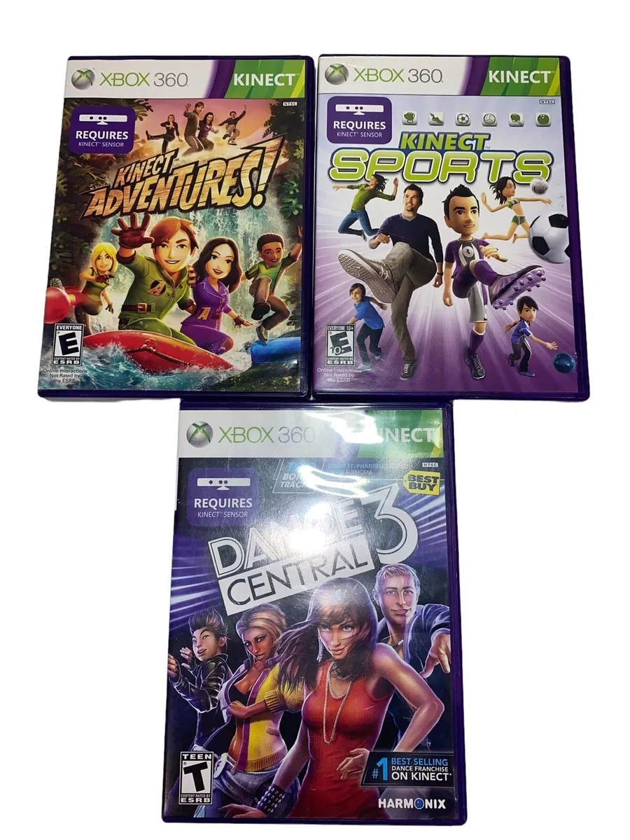 Microsoft Kinect XBOX 360 Games Kinect Adventures & Just Dance 3) Free  Shipping