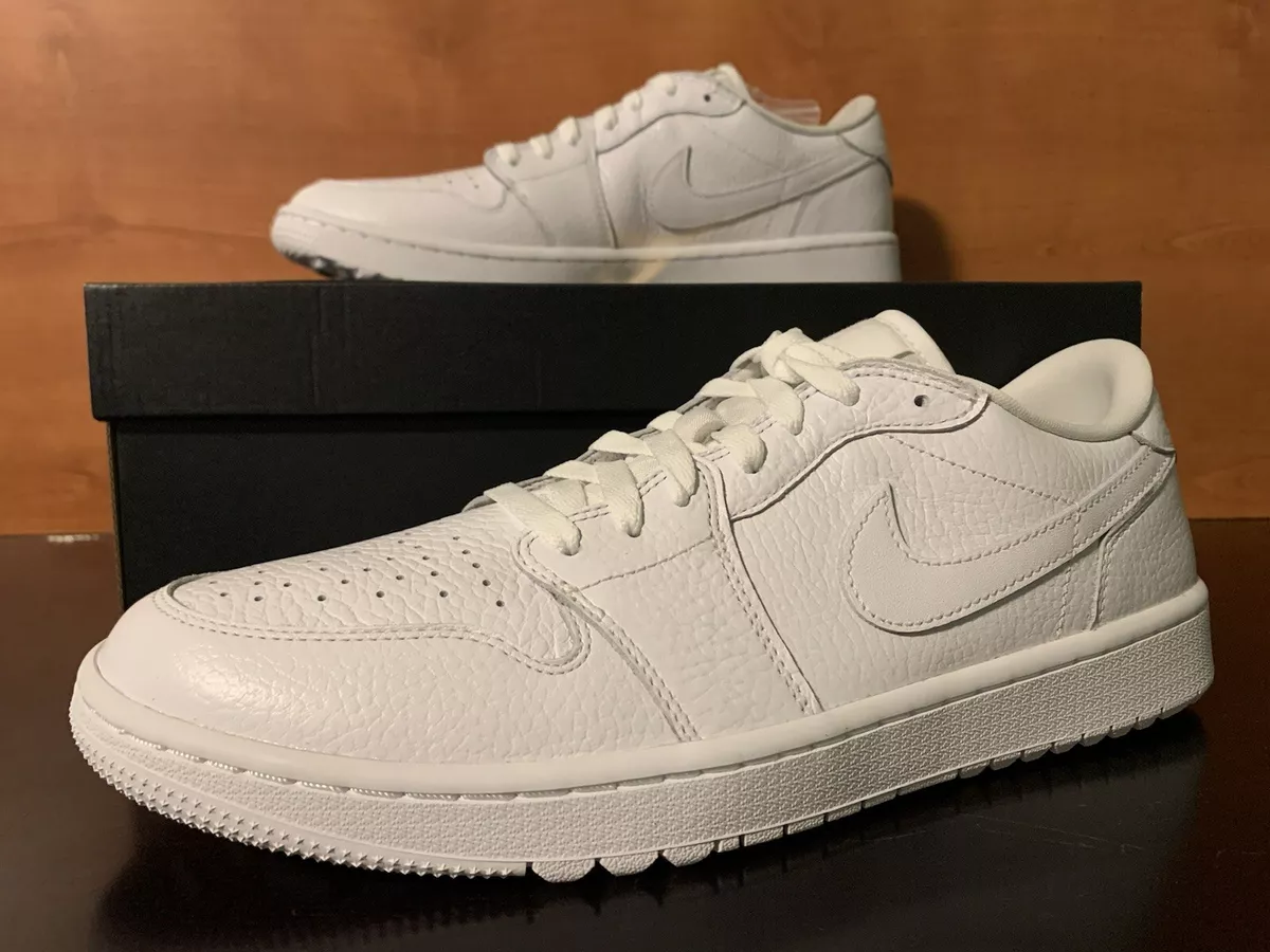 Nike Air Jordan 1 Low G Golf Shoes Triple White Men's Size