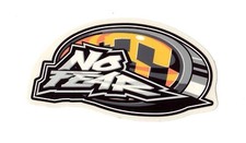 Vintage Vinyl Sticker Original No Fear Orange Black Checkered