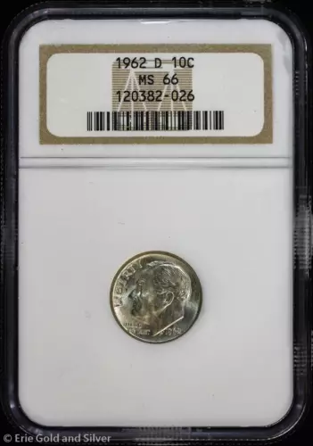 1962-D 10c Roosevelt Dime NGC MS 66 | Uncirculated UNC BU