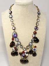 Vintage J.Crew Paillette Brûlée Crystal Tortoise Statement Necklace