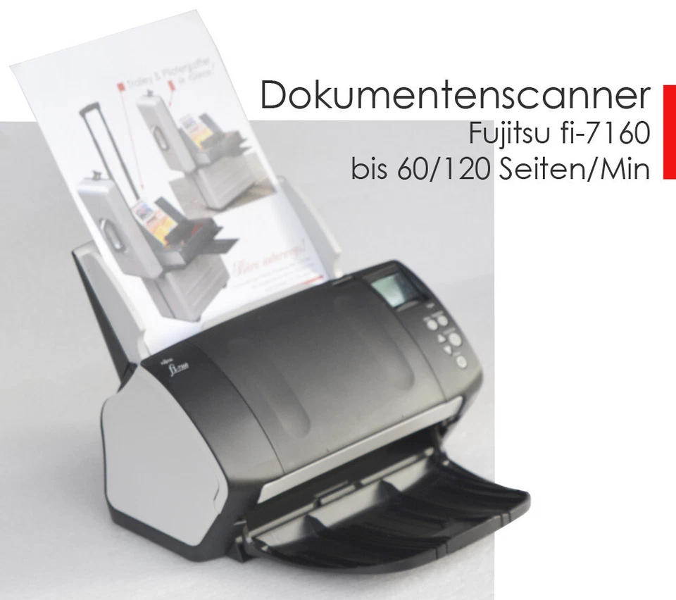 FUJITSU Fi-7160 DOKUMENTEN-SCANNER A4 SCHNELL 60 S/MIN DUPLEX FÜR WINDOWS 10 11