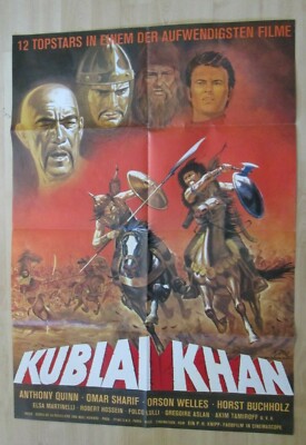Filmplakat : Kublai Khan ( Anthony Quinn , Omar Sharif , Elsa Martinelli  )