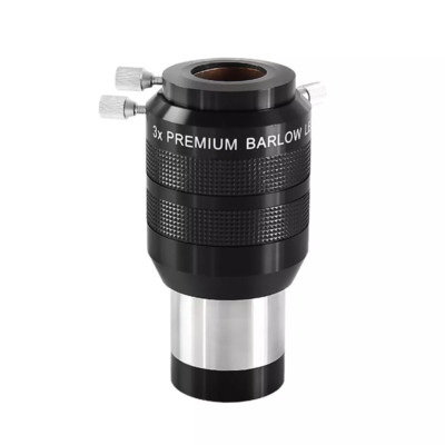 Astronomy-Grade 3X Barlow - 4-Element Multi-Coated Design w/ eyepiece Adapters