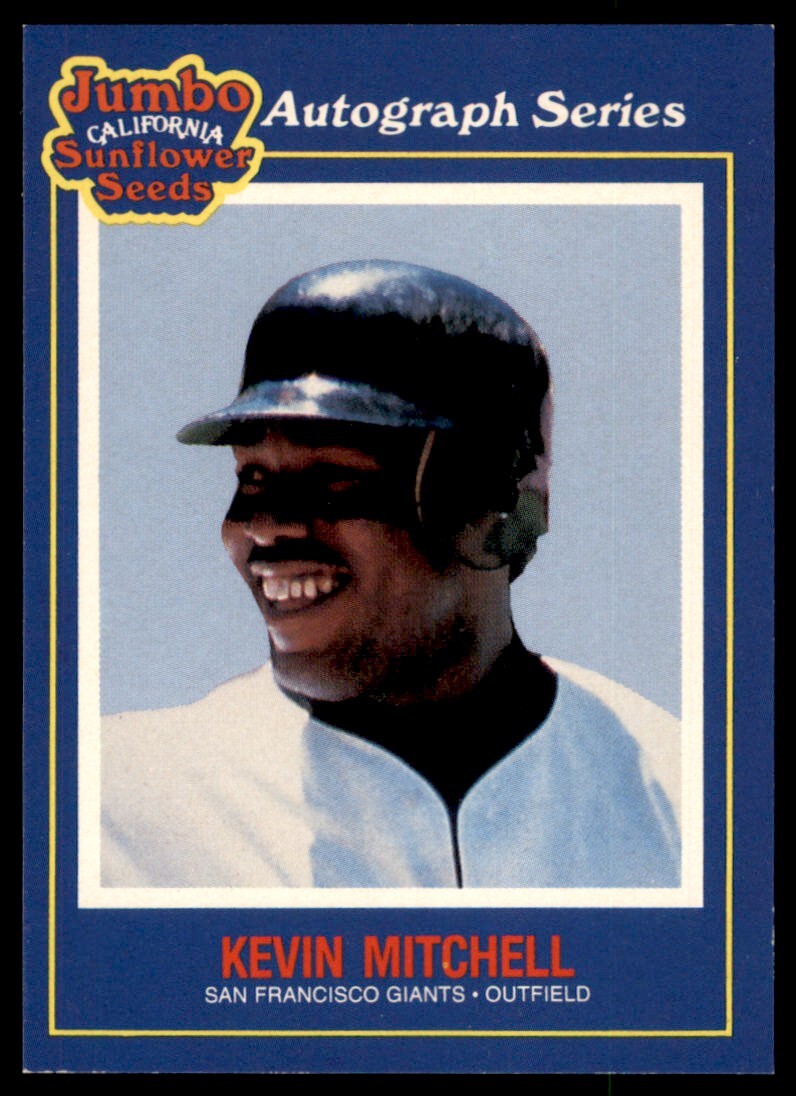 1990 JUMBO CALIFORNIA SUNFLOWER SEEDS KEVIN MITCHELL SAN FRANCISCO GIANTS #1