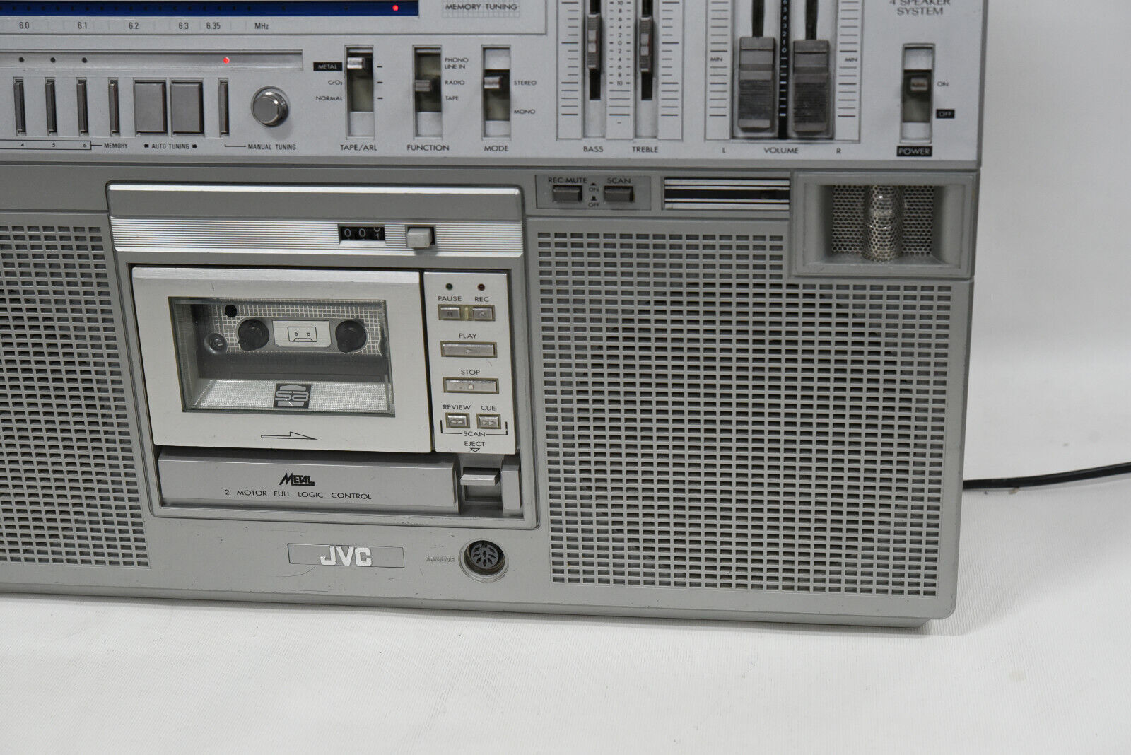 JVC RC-M80RH BOOMBOX GHETTOBLASTER Portable Stereo - Phone Input - RC-M80  RARE