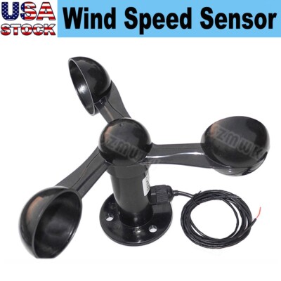 0-5V Black Voltage Output Wind Speed Sensor 3 Cups Polycarbonate Anemometer CL