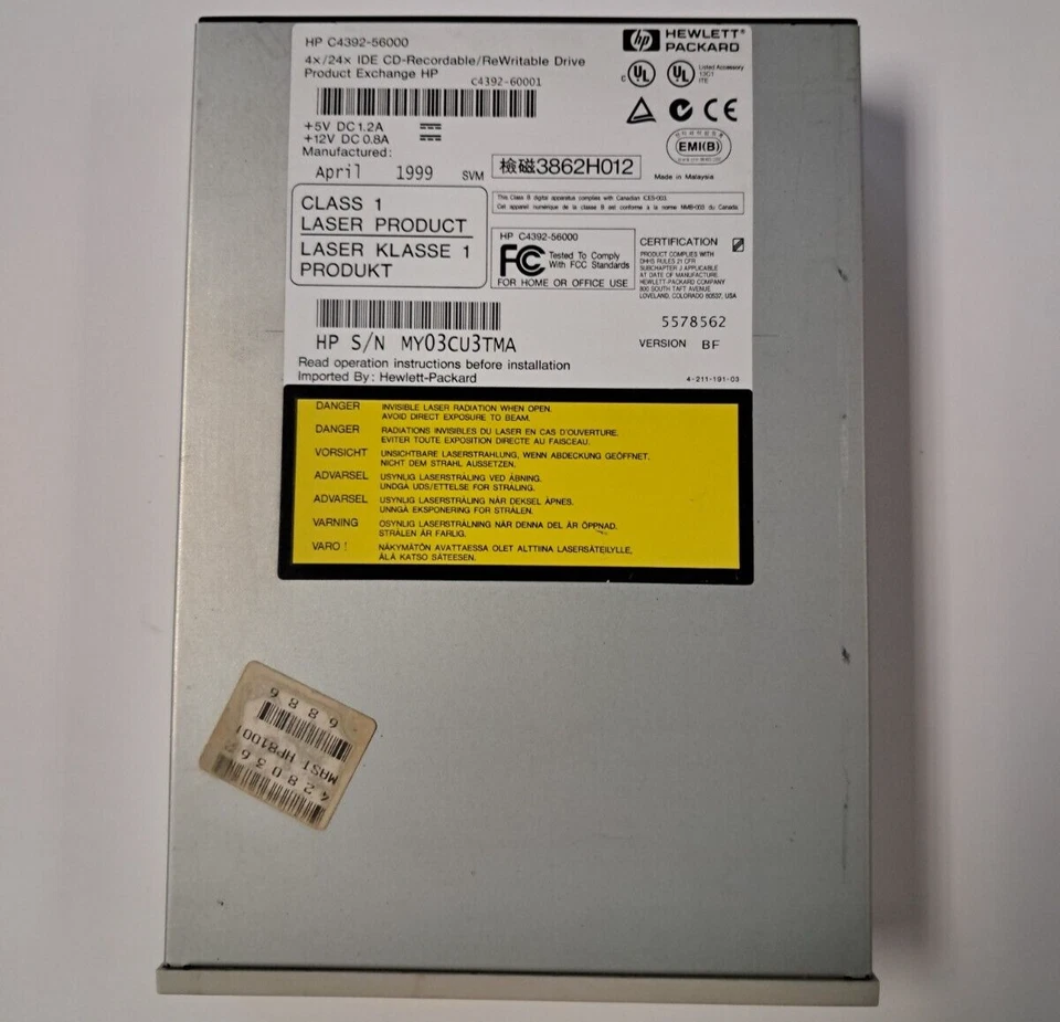 HP 8100 Series C4392-56000 CD-Writer Plus Unità Masterizzatore CD-RW #LW793 - Immagine 2 di 4