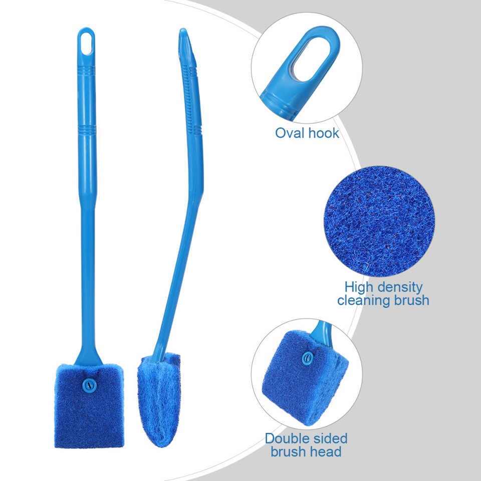 UEETEK 2pcs Aquarium Plant Glass Fish Tank Clean Cleaning Brush (Blue