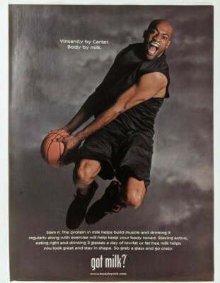 Vinsanity Vince Carter Got Milk Print Ad Poster Art PROMO Original Basketball