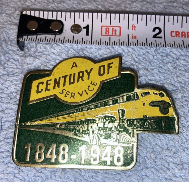 *A CENTURY OF SERVICE* VINTAGE TRAIN/LUGGAGE LABEL.  Approx. 2.00" x 1.50".