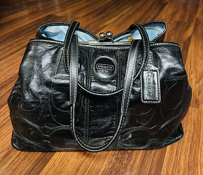 COACH Black Patent Leather F15658 Handbag / Purse | eBay
