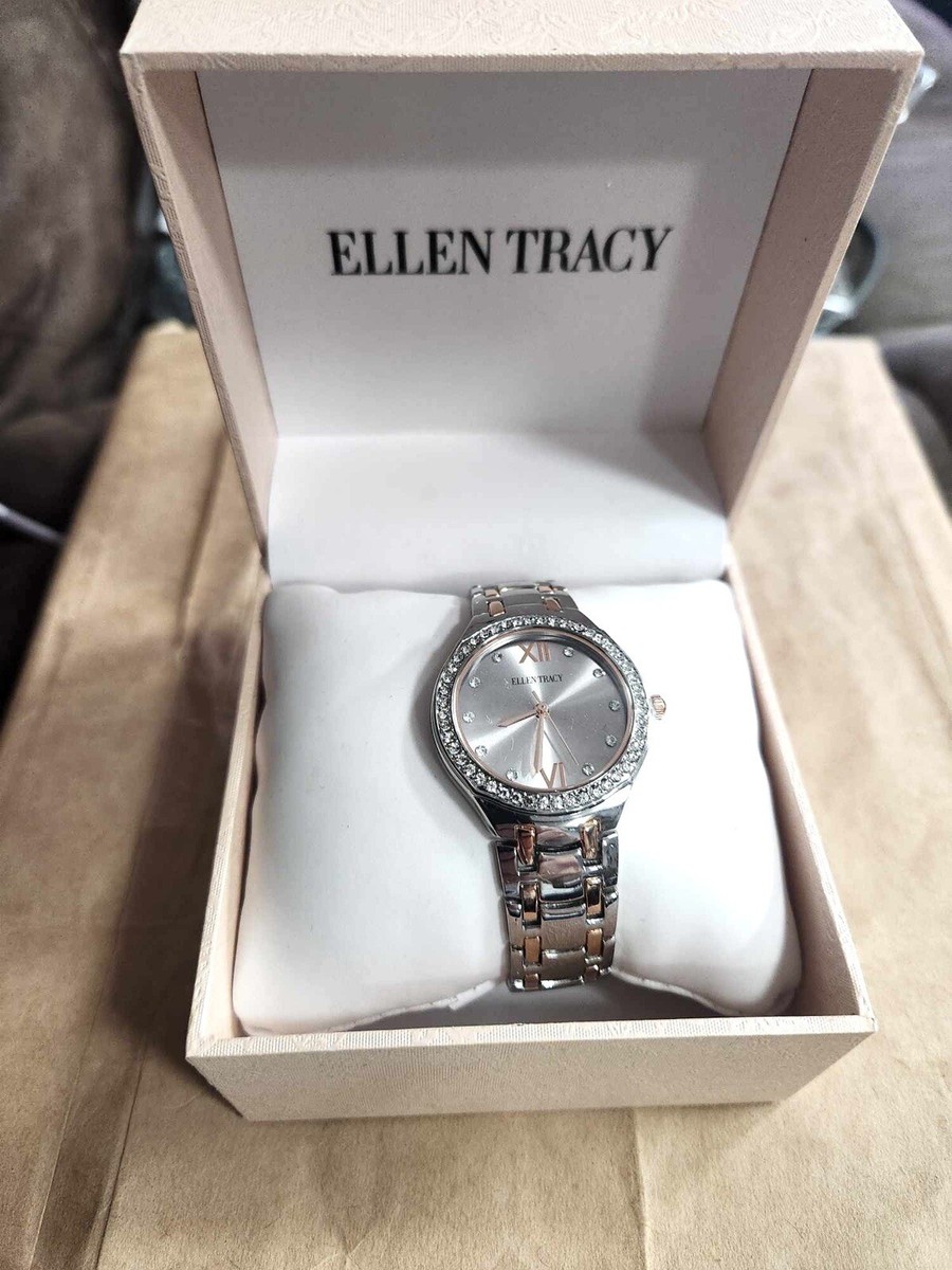 Womens Ellen Tracy Two-Tone Rise Crystal Accent Watch | eBay display picture 1